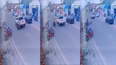 Imagens de câmera de segurança revelam detalhes do acidente envolvendo influenciador digital em Conceição do Jacuípe- Foto: Reprodução/ Vídeo
