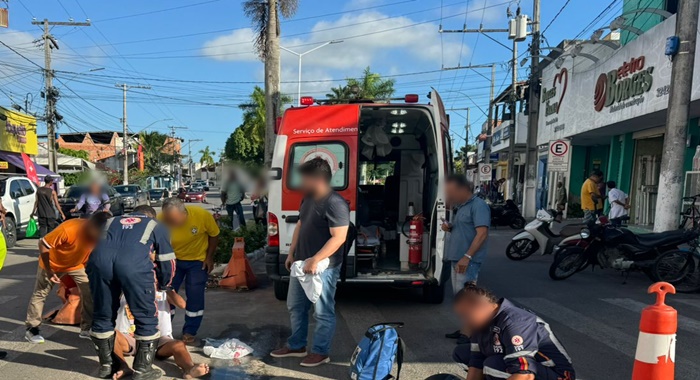 Colisão entre Motociclista e ciclista deixa feridos em Amélia Rodrigues- Foto: Reprodução