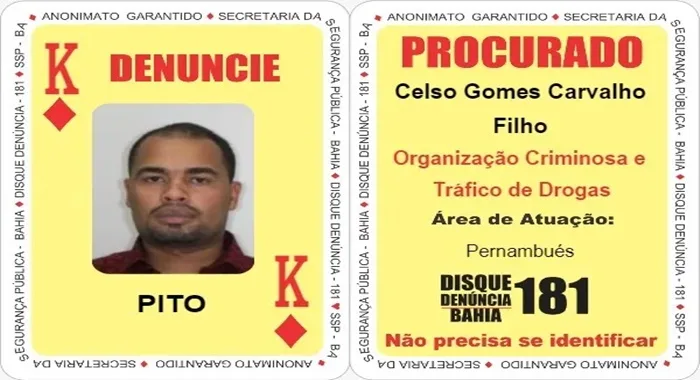 Baralho do Crime: integrante de organização criminosa é preso- Foto: Divulgação SSP/BA