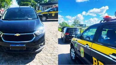 PRF recupera veículo com ‘queixa’ de crime e placas falsas em Alagoinhas- Foto: Reprodução/ Nucom PRF